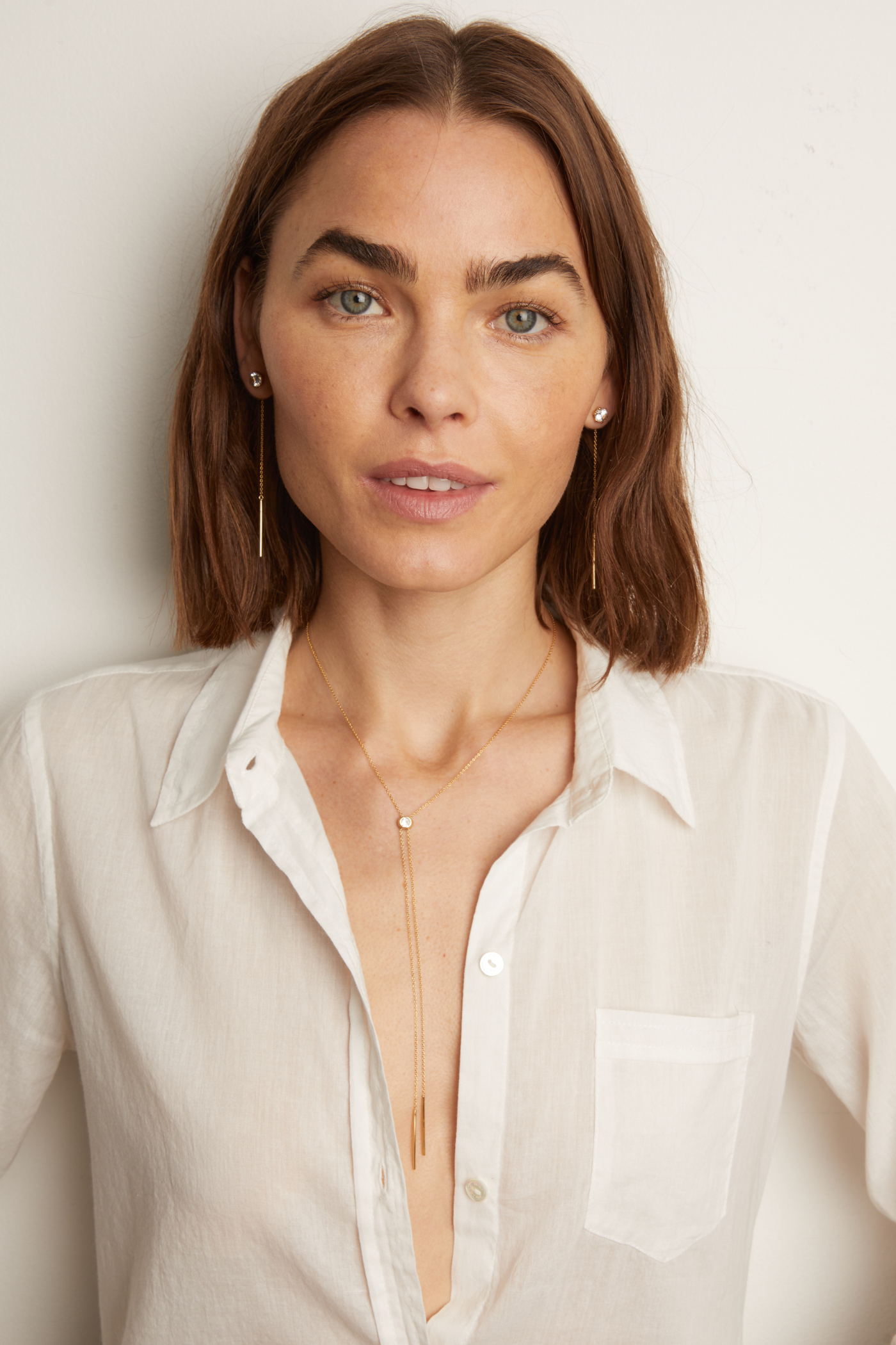 Aurate x Frye: Lab Grown White Sapphire Bolo Necklace