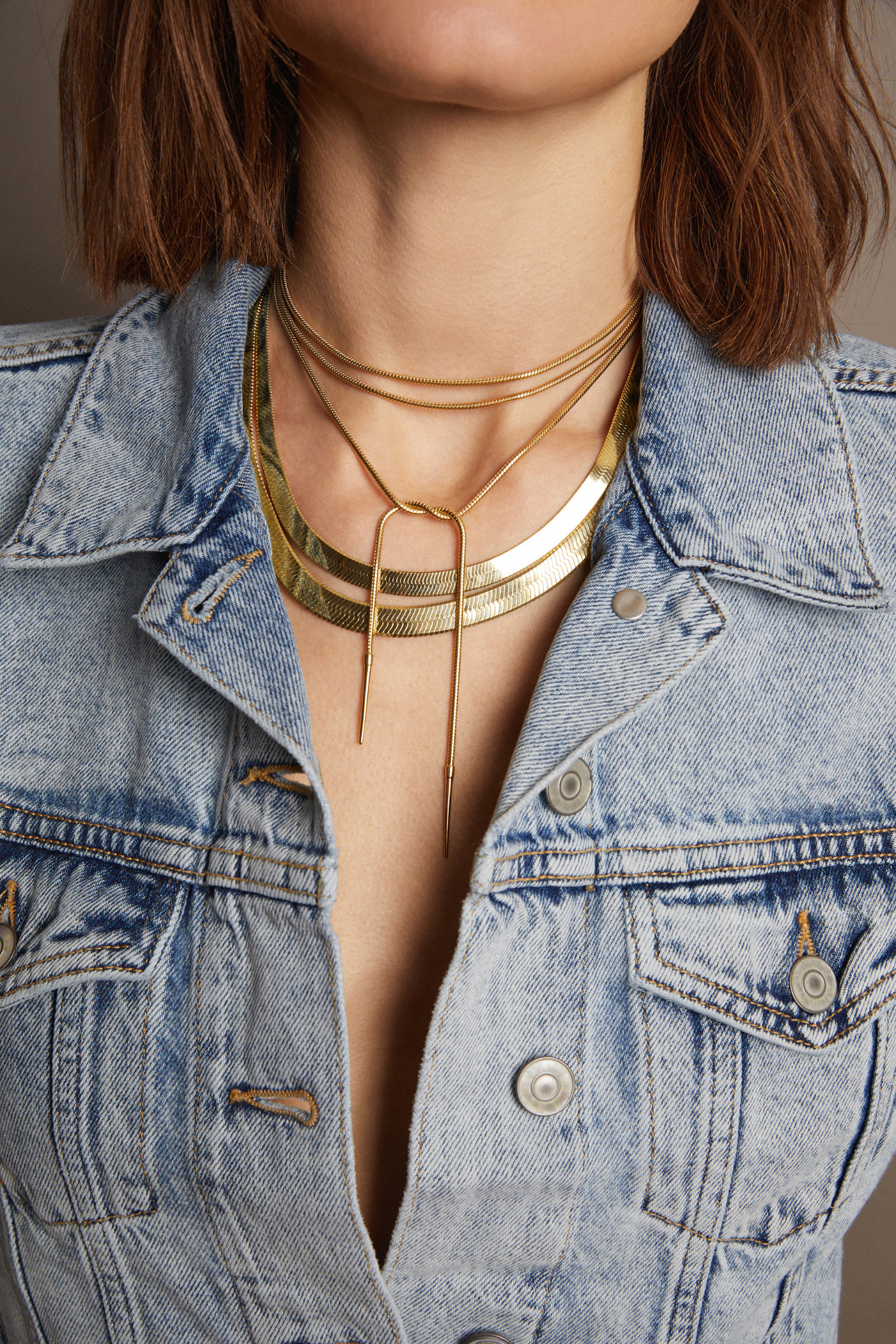 Aurate x Frye: Bold Herringbone Necklace