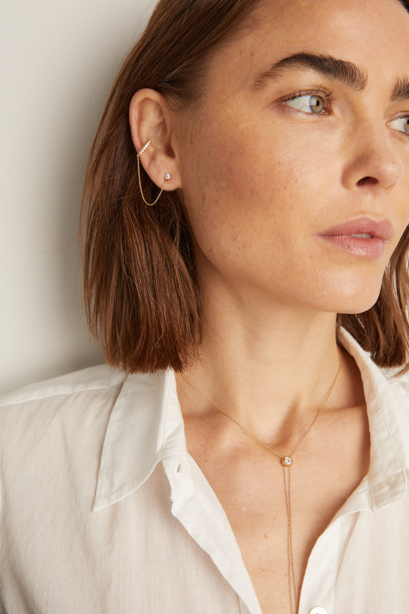 Aurate x Frye: Lab Grown Diamond Stud and Ear Cuff