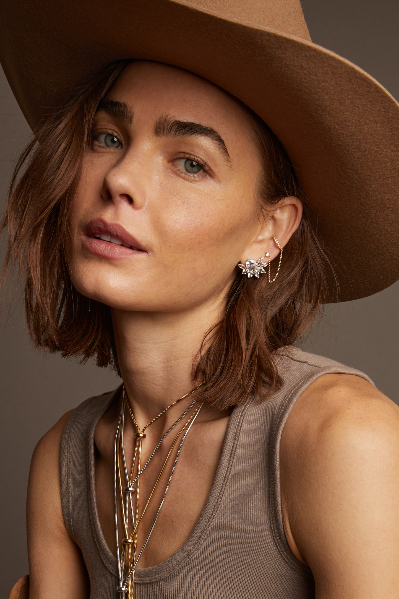 Aurate x Frye: Lab Grown Diamond Stud and Ear Cuff