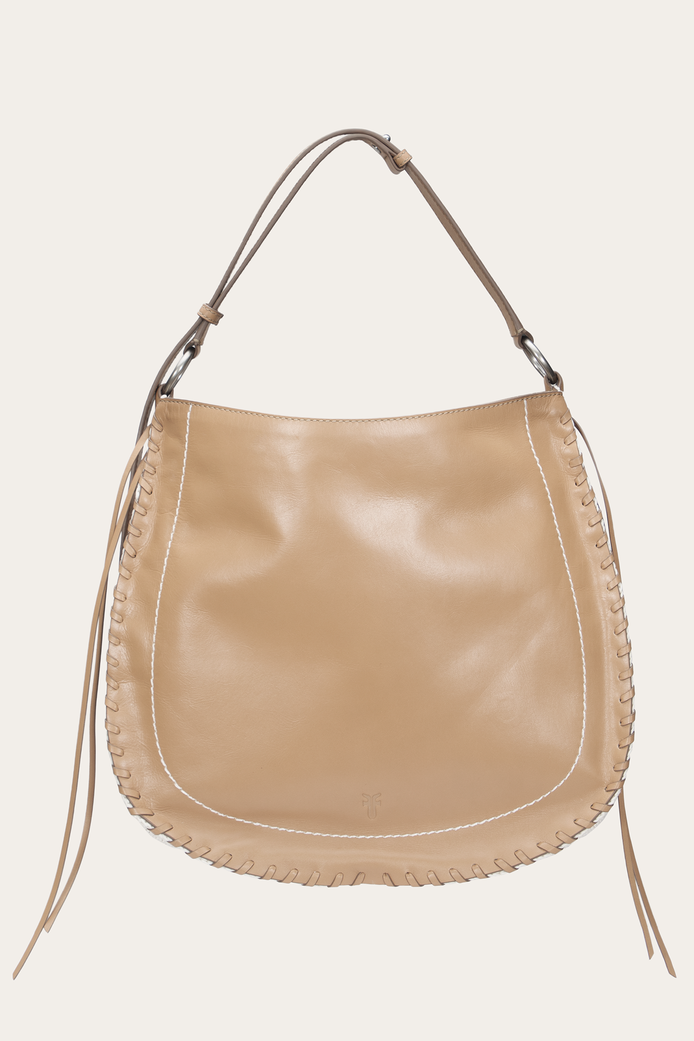 Women's Beige Hailey Leather Hobo Bag | The Frye Company