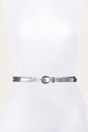 20mm Belt With 3 Pc Buckle Set & Leather Laced Edge