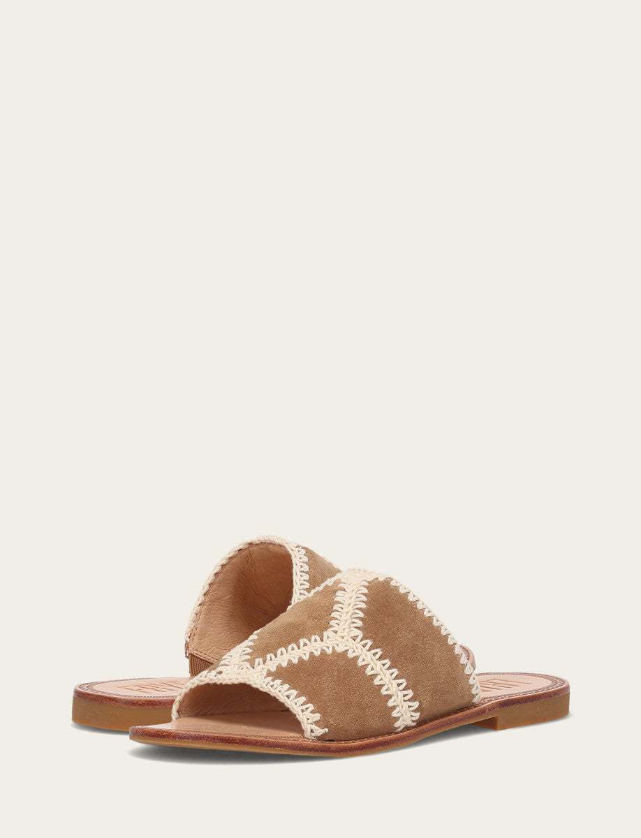 Ava Crochet Slide - Almond - Pair