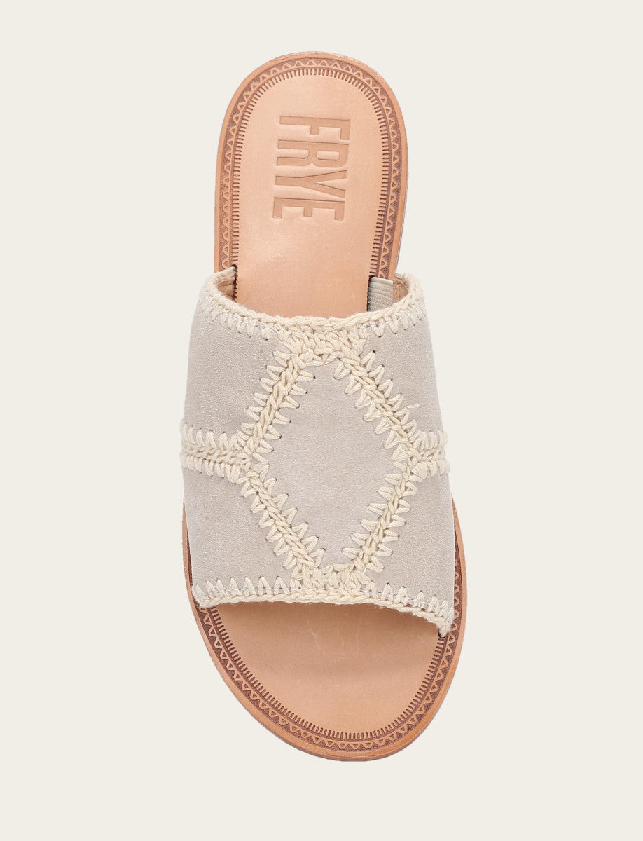 Ava Crochet Slide - Ivory - Top Down