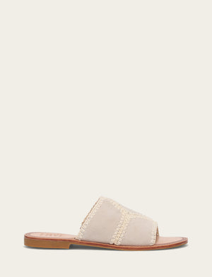 Ava Crochet Slide - Ivory - Outside