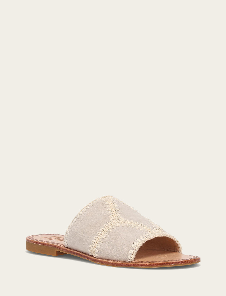 Ava Crochet Slide - Ivory - Hero