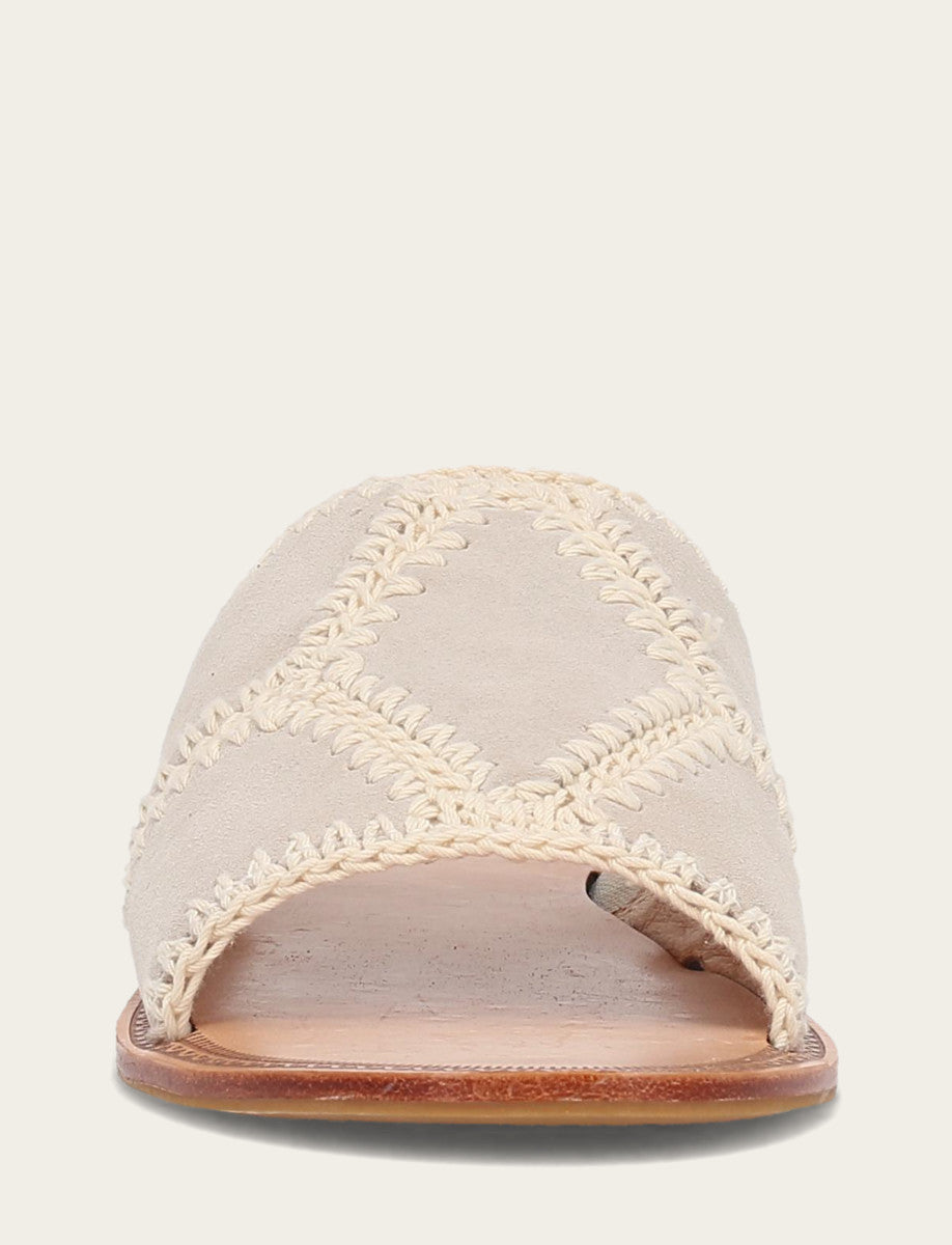 Ava Crochet Slide - Ivory - Front