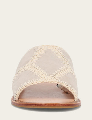 Ava Crochet Slide - Ivory - Front