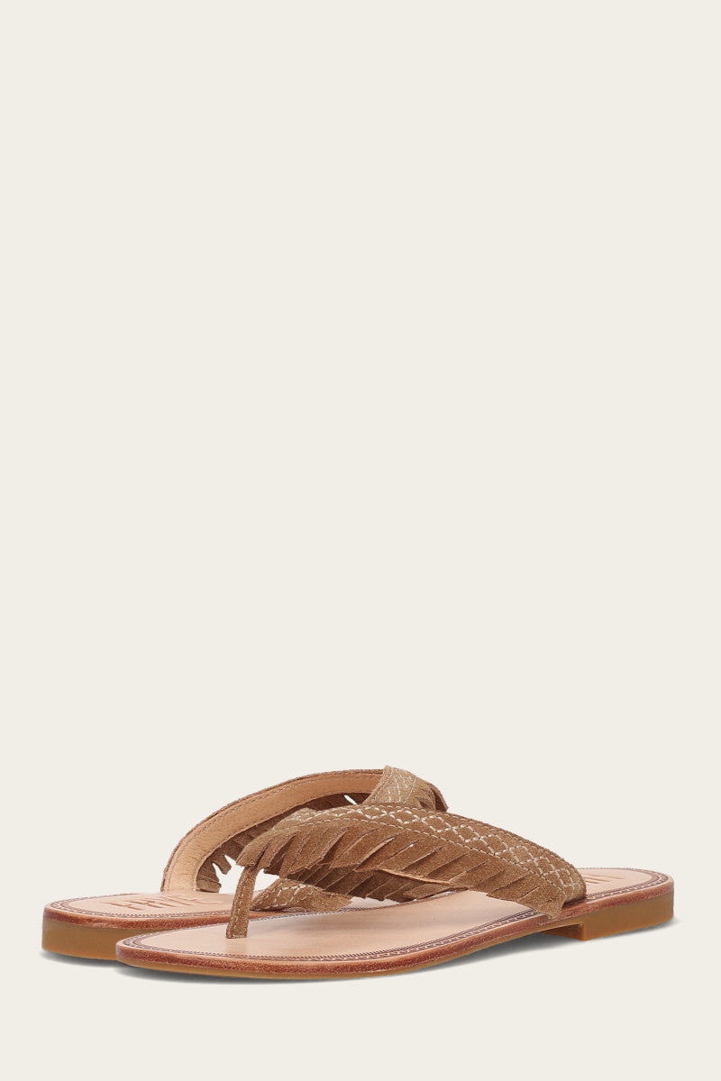 Ava Fringe Sandal - Almond - Pair
