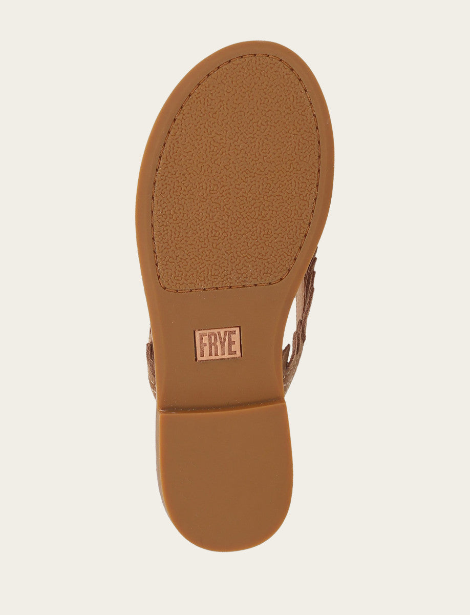 Ava Fringe Sandal - Almond - Sole