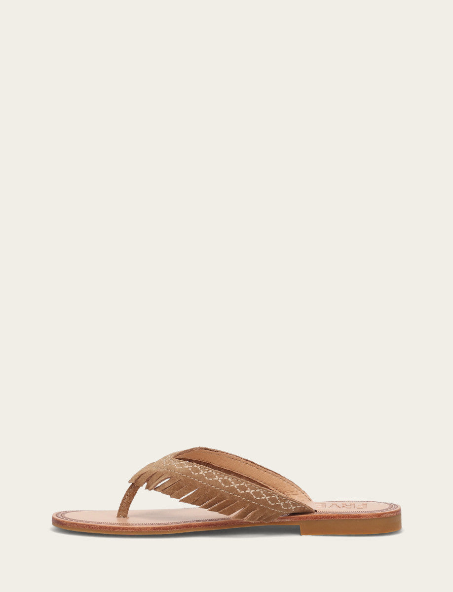Ava Fringe Sandal - Almond - Inside