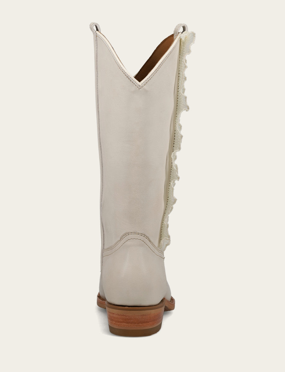 Billy Pull On Ruffle - Ivory - Back