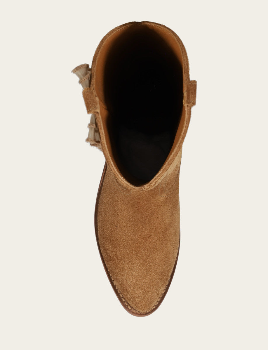 Billy Pull On Ruffle - Almond - Top Down