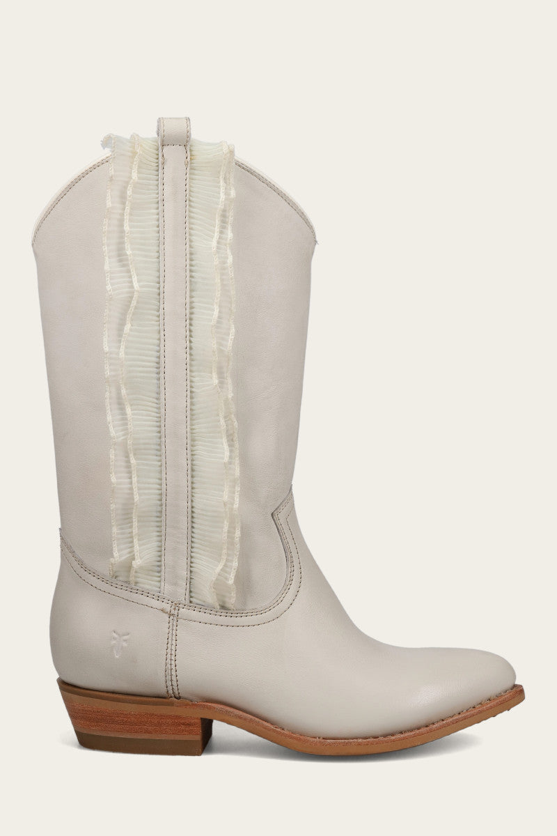 Billy Pull On Ruffle - Ivory - Outside