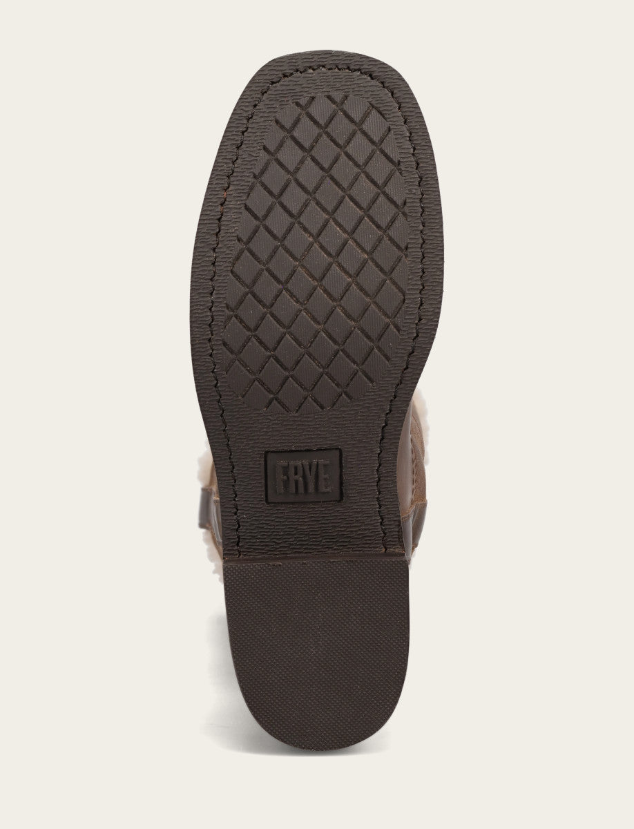 Campus Low Heel Mid Shearling Boot - Dark Taupe - Sole