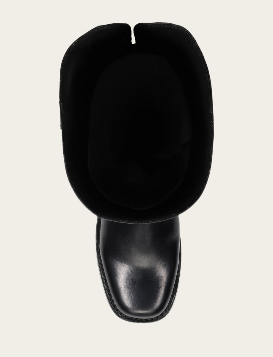 Campus Low Heel Over The Knee Boot - Black - Top Down