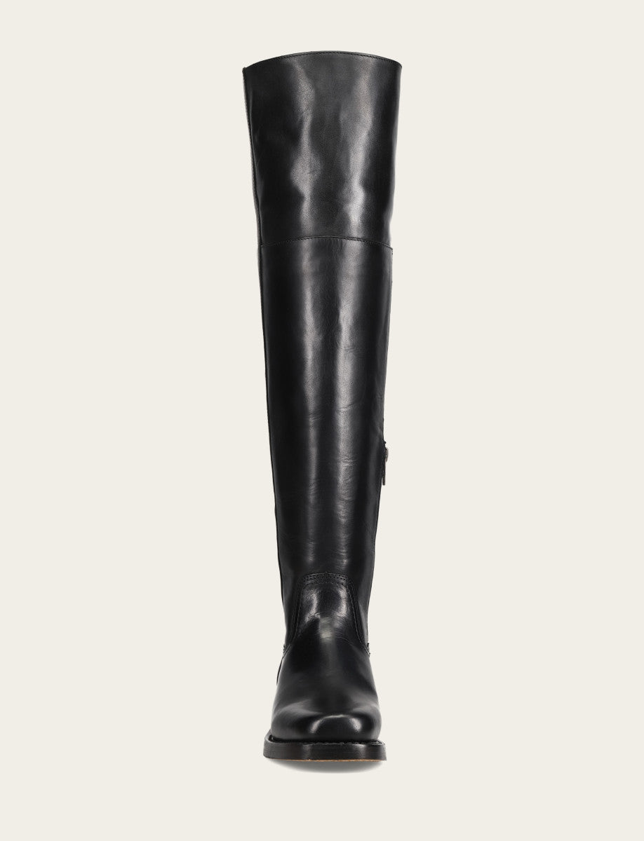 Campus Low Heel Over The Knee Boot - Black - Front