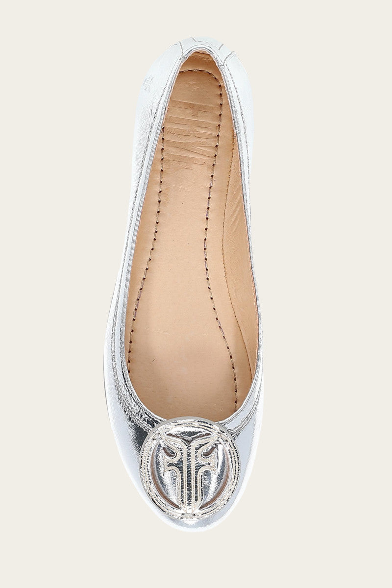 Carson Logo Ballet - Silver - Top Down