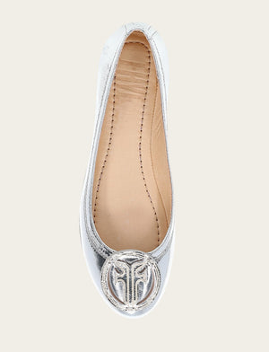 Carson Logo Ballet - Silver - Top Down