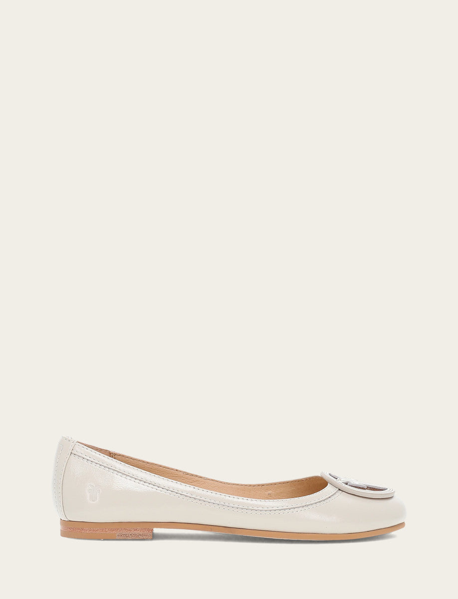 Carson Logo Ballet - Ivory - Outside