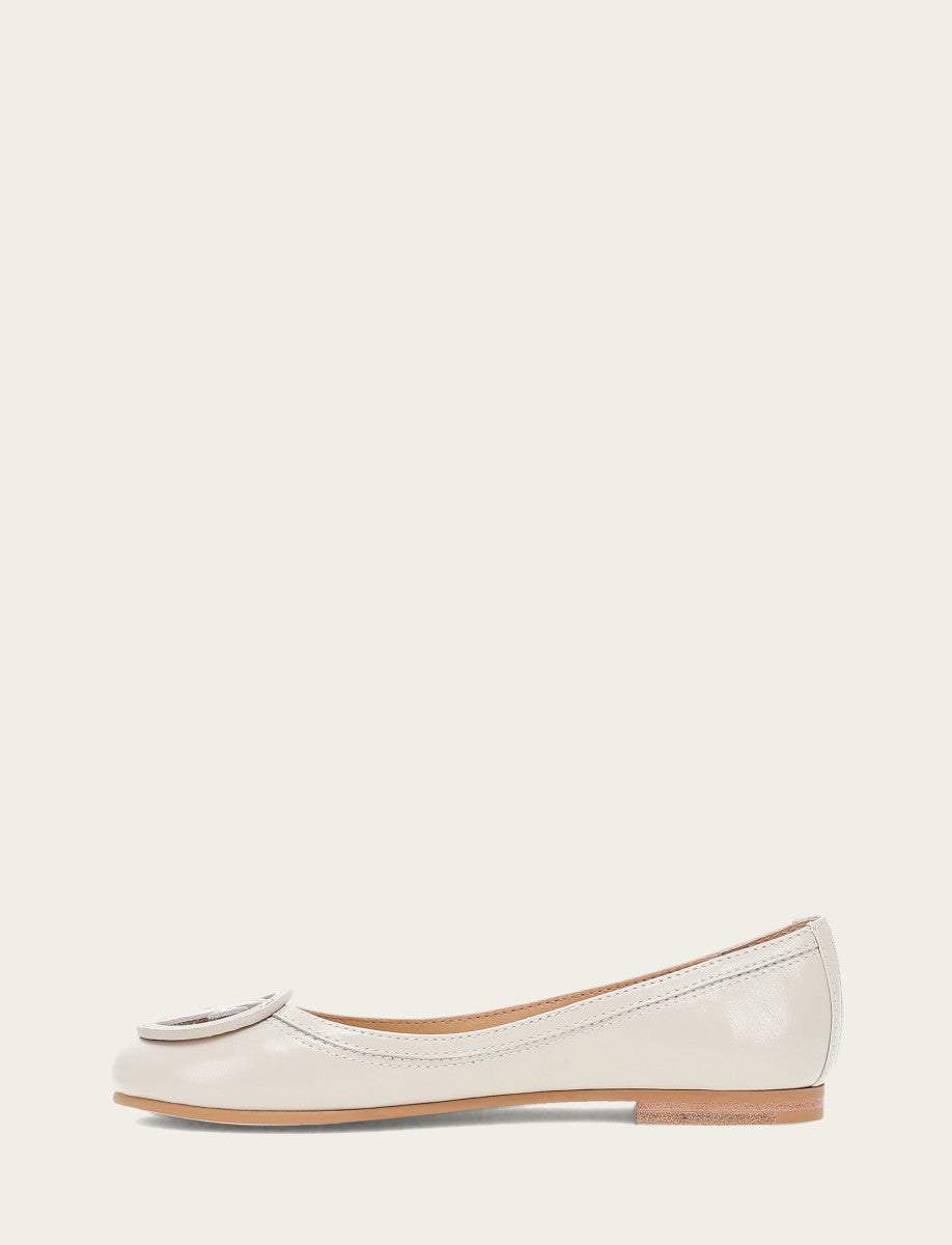 Carson Logo Ballet - Ivory - Inside