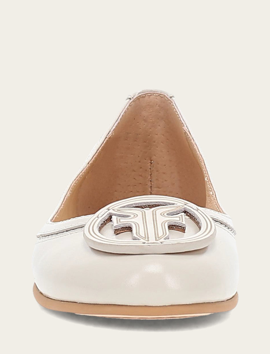 Carson Logo Ballet - Ivory - Front