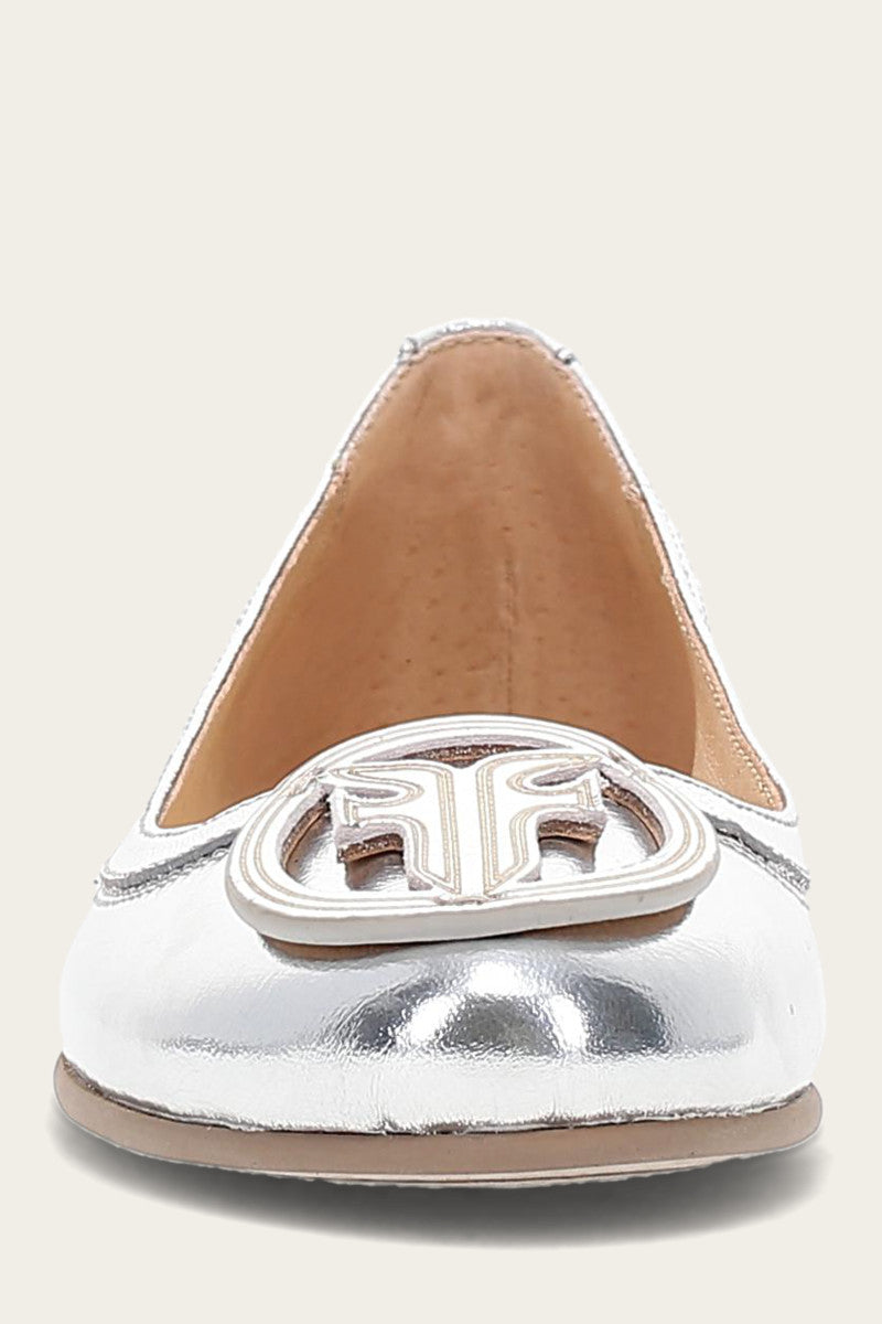 Carson Logo Ballet - Silver - Front