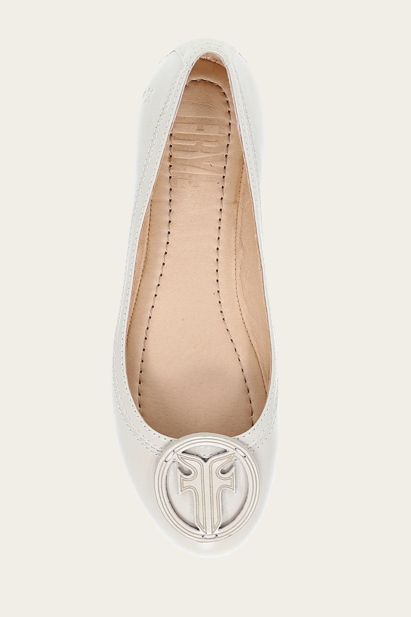 Carson Logo Ballet - Ivory - Top Down