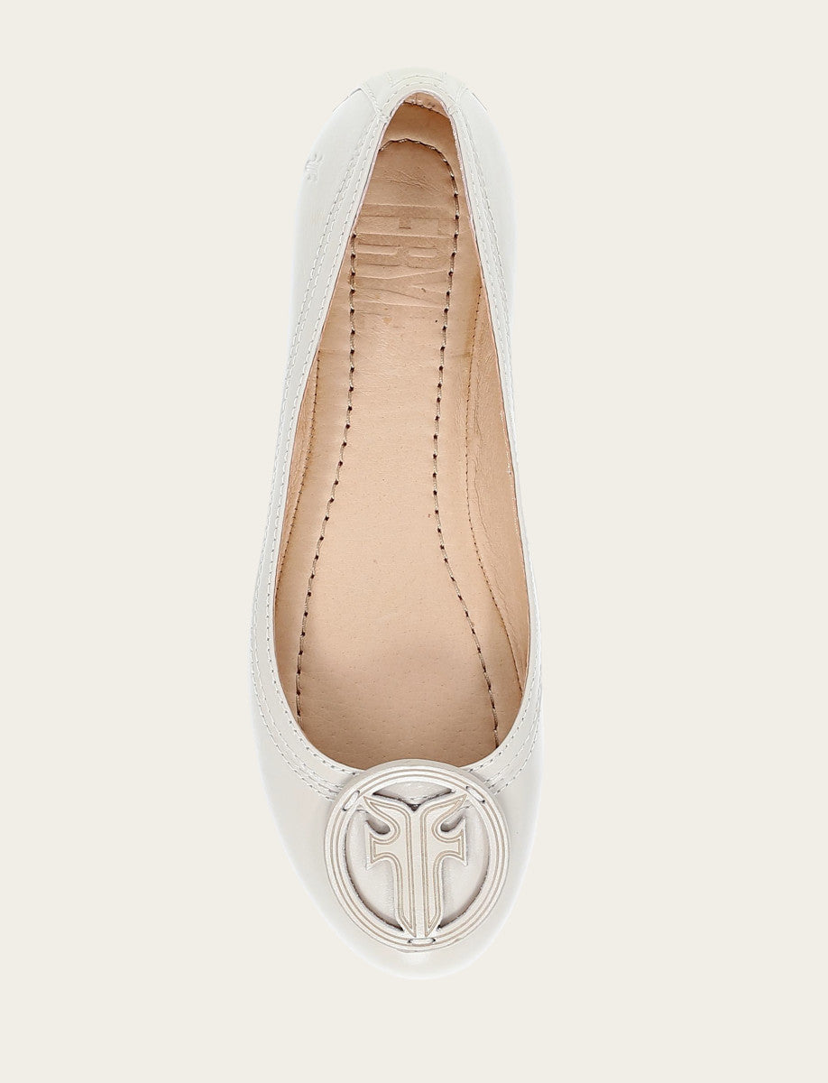 Carson Logo Ballet - Ivory - Top Down