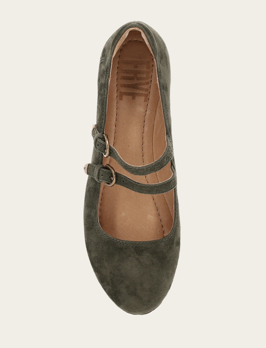 Carson Multi Mary Jane - Dark Olive - Top Down