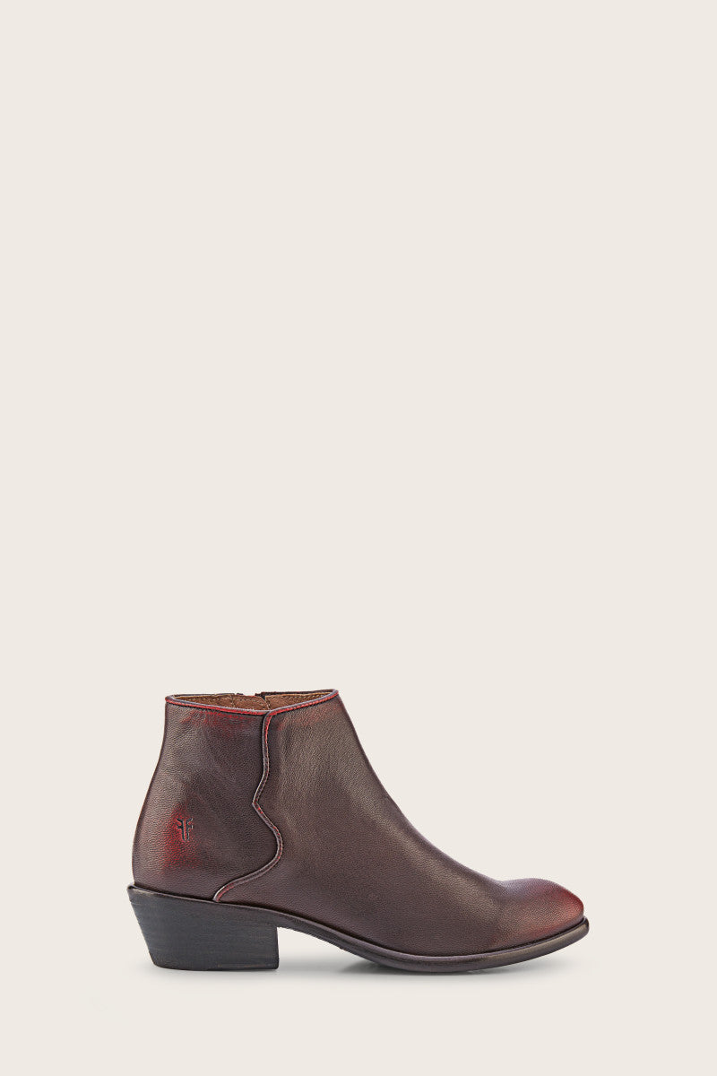 Carson Piping Bootie - Black/Scarlet - Outside