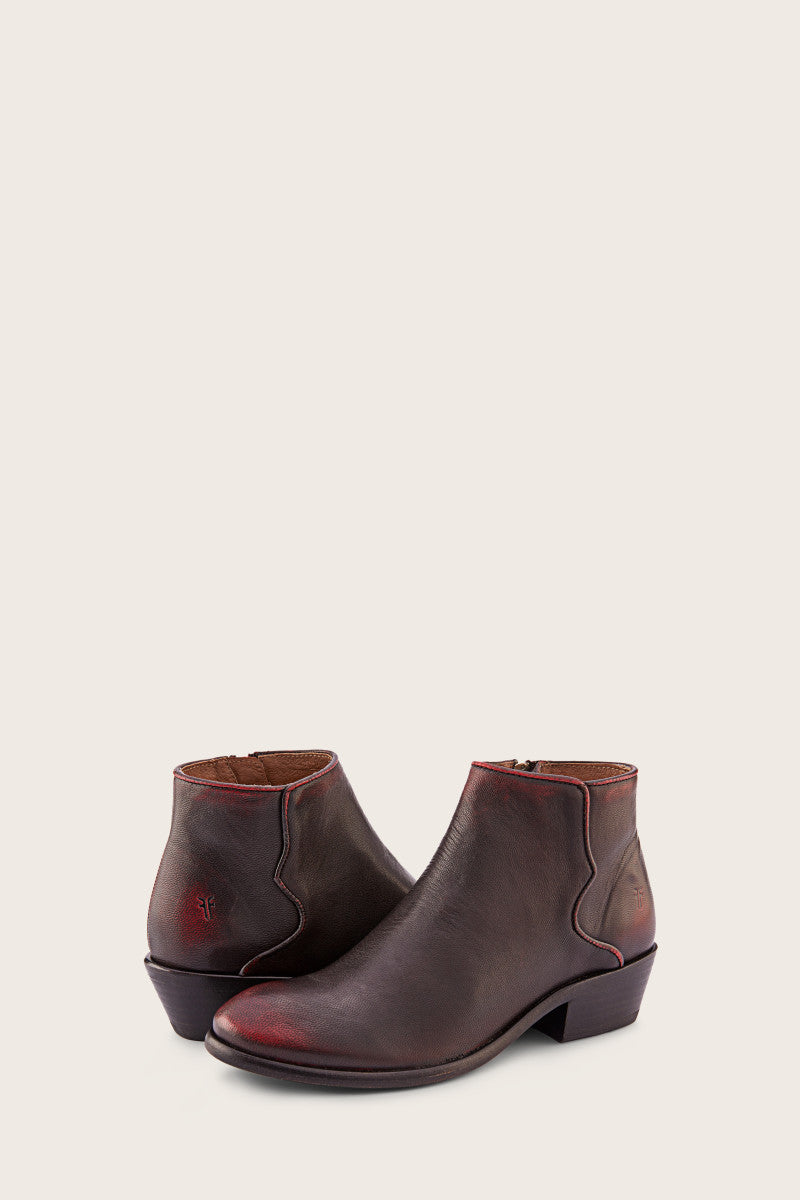 Carson Piping Bootie - Black/Scarlet - Pair