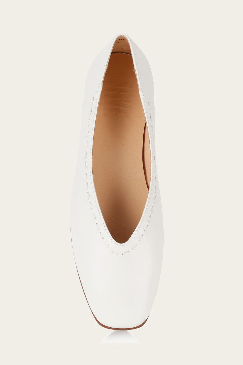 Claire Flat - White - Top Down