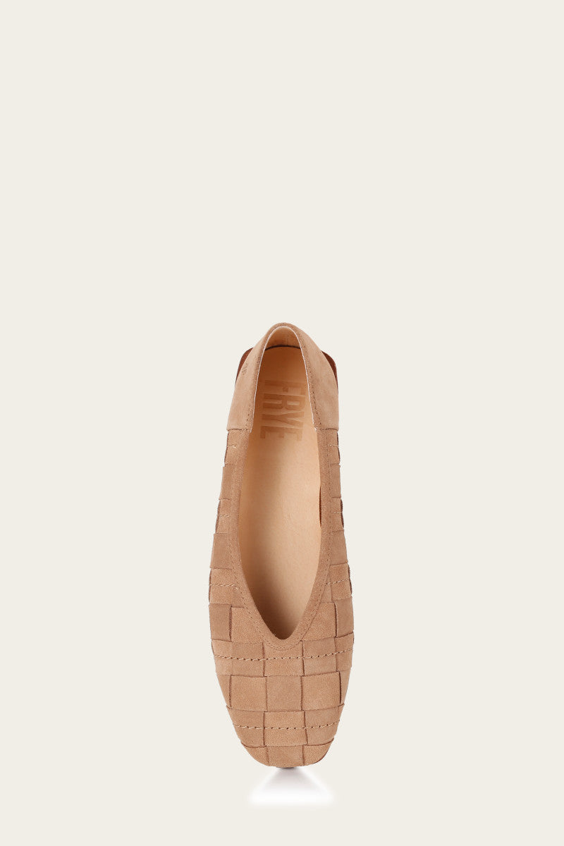 Claire Woven Flat - Camel - Top Down