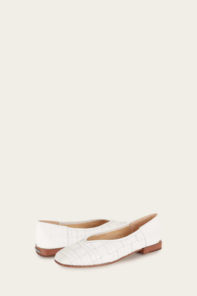 Claire Woven Flat - White - Pair