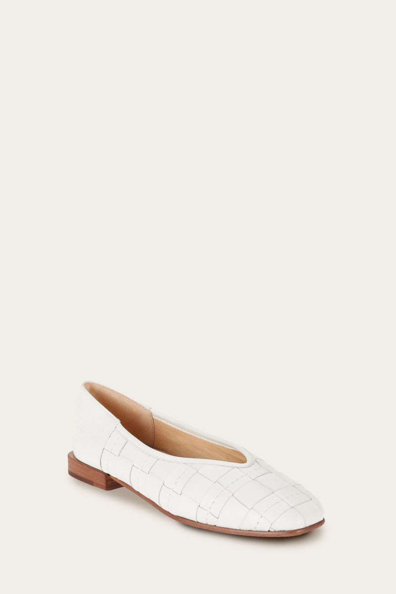 Claire Woven Flat - White - Hero
