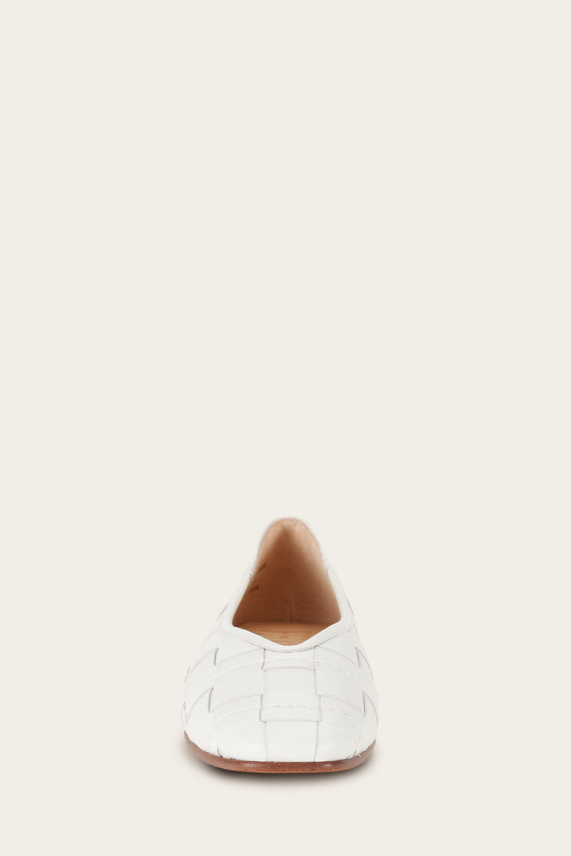 Claire Woven Flat - White - Front