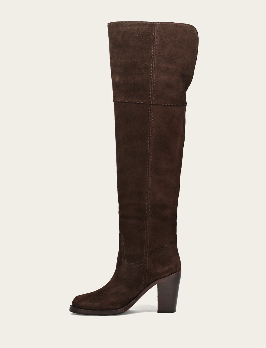 Corinne Over The Knee Boot - Dark Brown - Inside