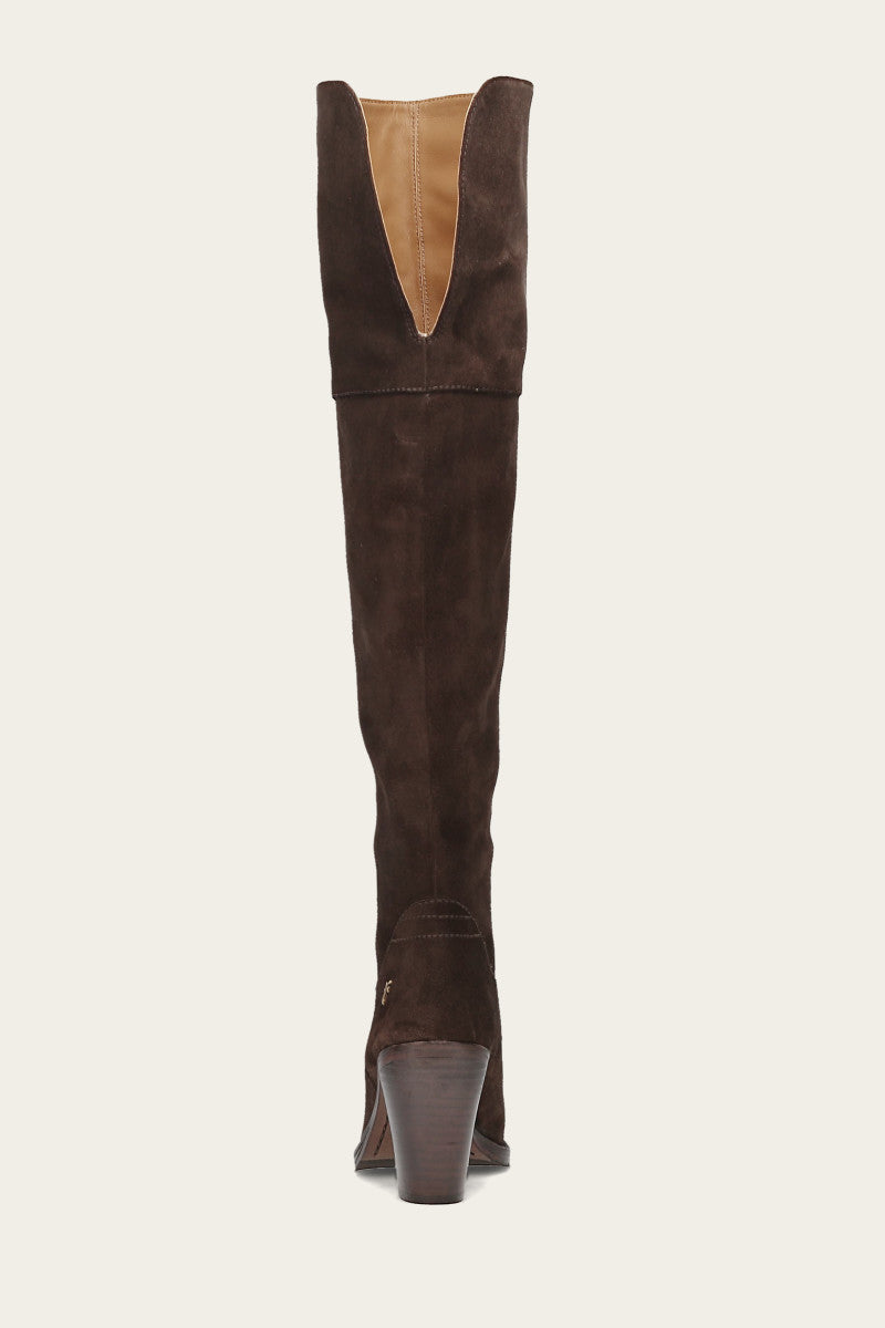 Corinne Over The Knee Boot - Dark Brown - Back