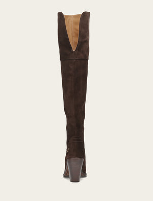 Corinne Over The Knee Boot - Dark Brown - Back