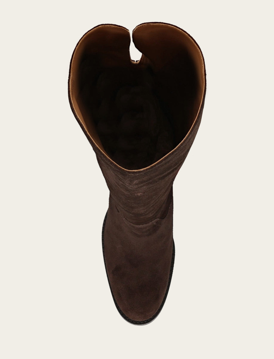 Corinne Over The Knee Boot - Dark Brown - Top Down