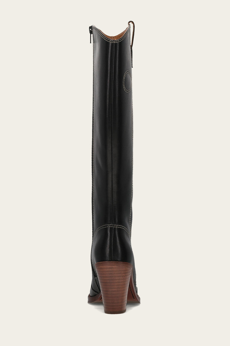 Corinne Tall Deco Stitch - Black - Back