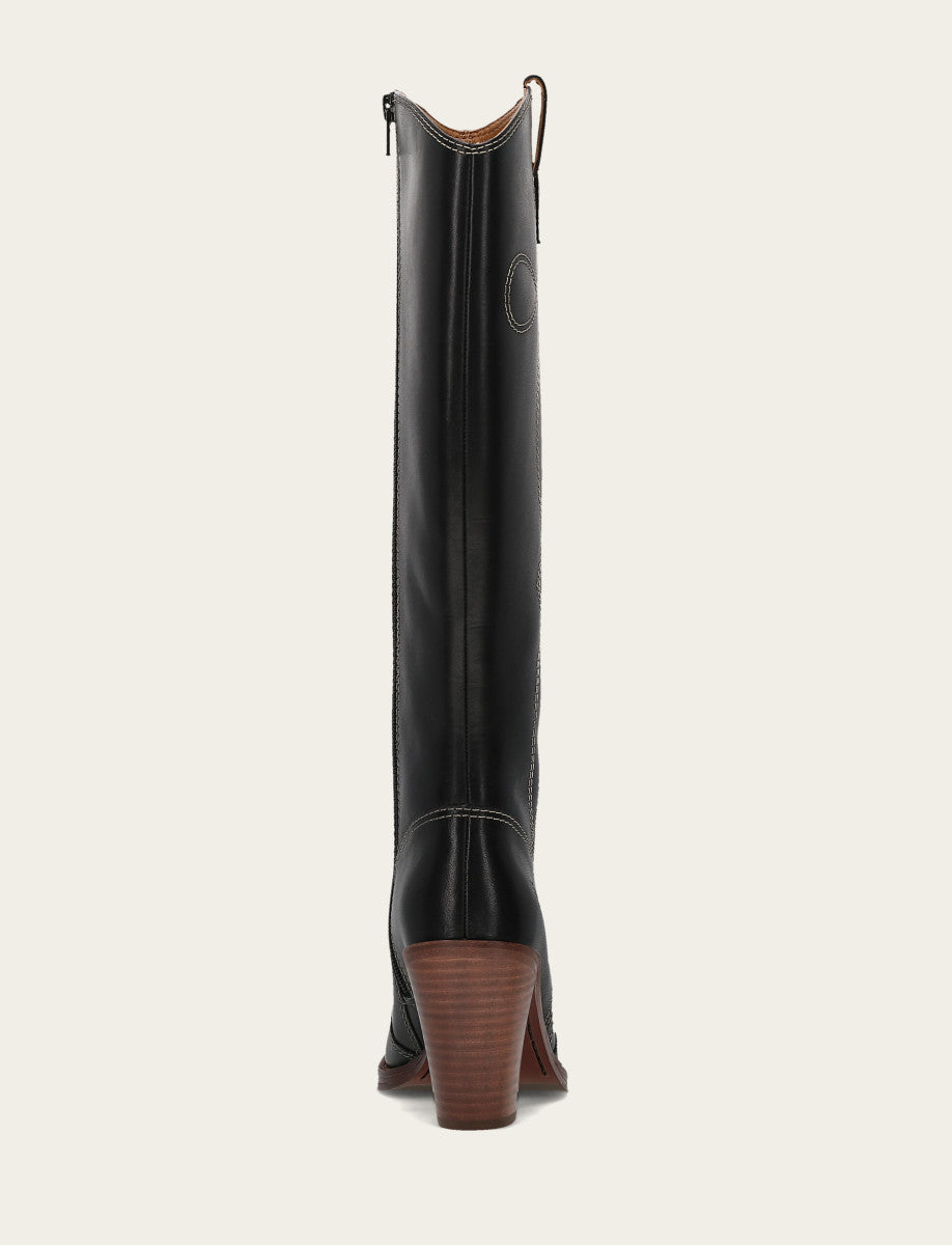 Corinne Tall Deco Stitch - Black - Back