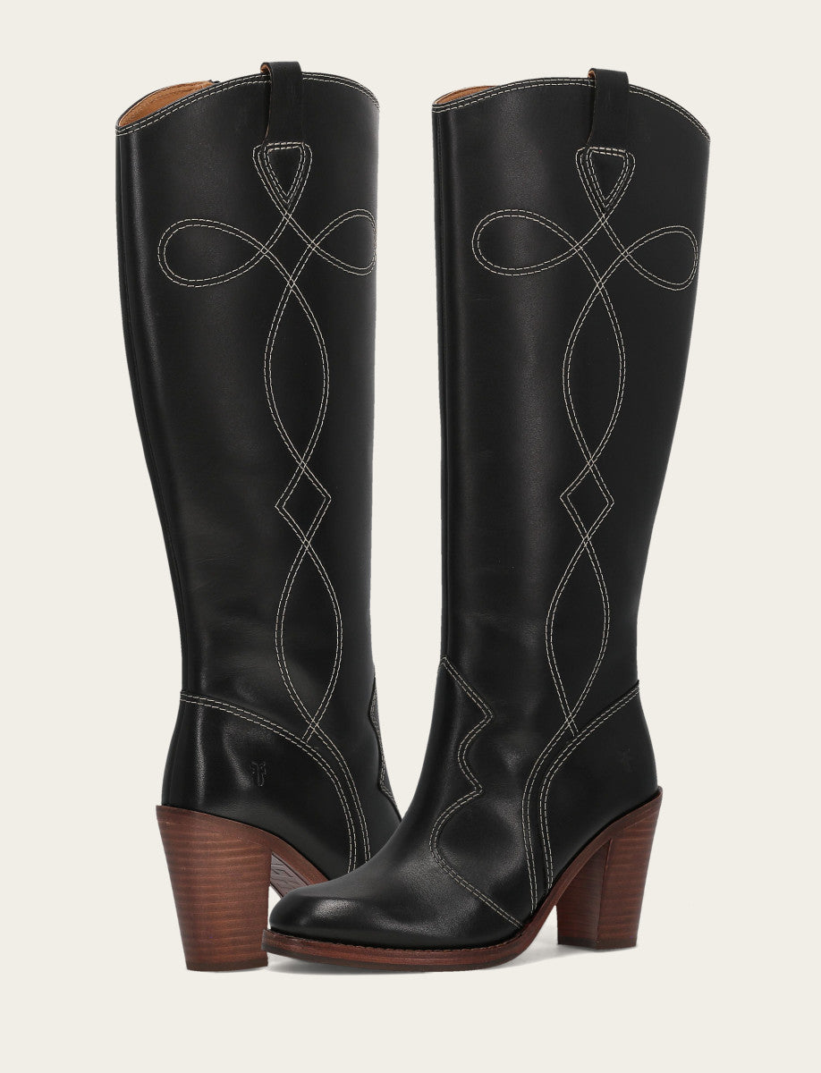 Corinne Tall Deco Stitch - Black - Pair