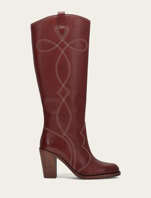 Corinne Tall Deco Stitch - Cranberry - Outside