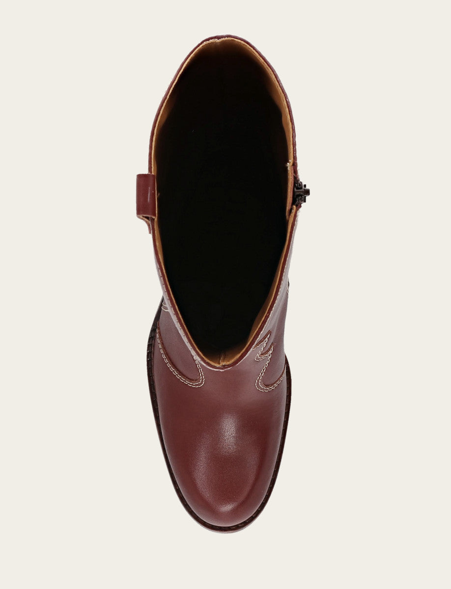 Corinne Tall Deco Stitch - Cranberry - Top Down