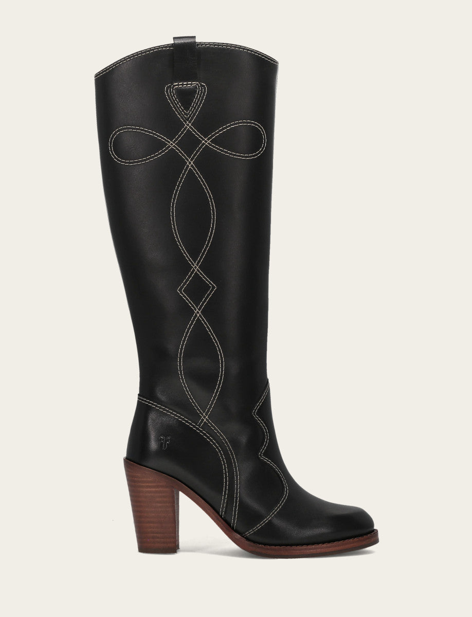 Corinne Tall Deco Stitch - Black - Outside