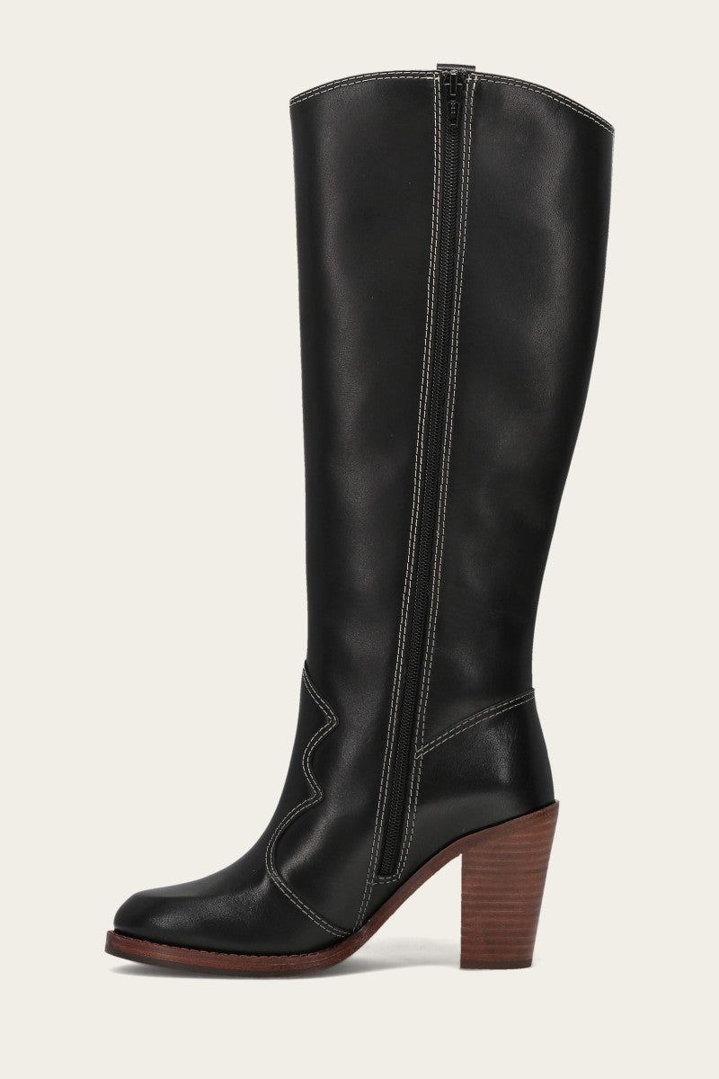 Corinne Tall Deco Stitch - Black - Inside