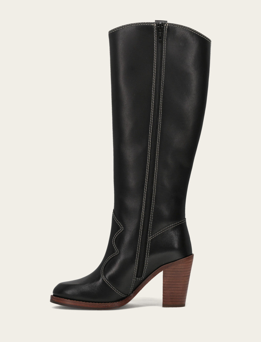 Corinne Tall Deco Stitch - Black - Inside