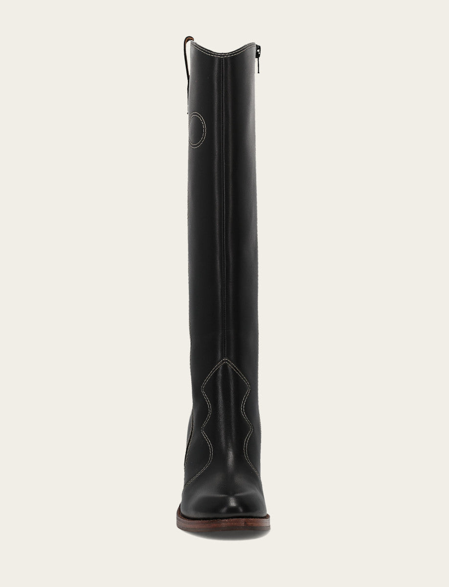 Corinne Tall Deco Stitch - Black - Front